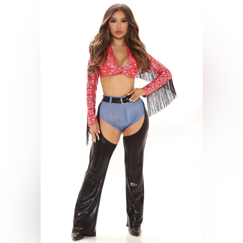 Fashion Nova Halloween CowGirl Cutie Costume Red / Combo